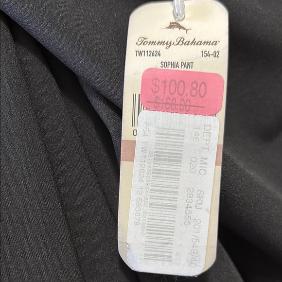 NWT. Tommy Bahama Black Wide Leg Pants with Textured Fabric NEW WITH TAGS - Picture 6 of 8